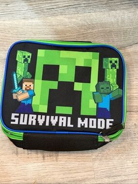 Minecraft Kids Green Creeper 'Survival Mode' Lunch Bag